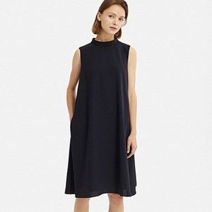 Uniqlo Drape Sleeveless Dress – Navy – Small – NWT
